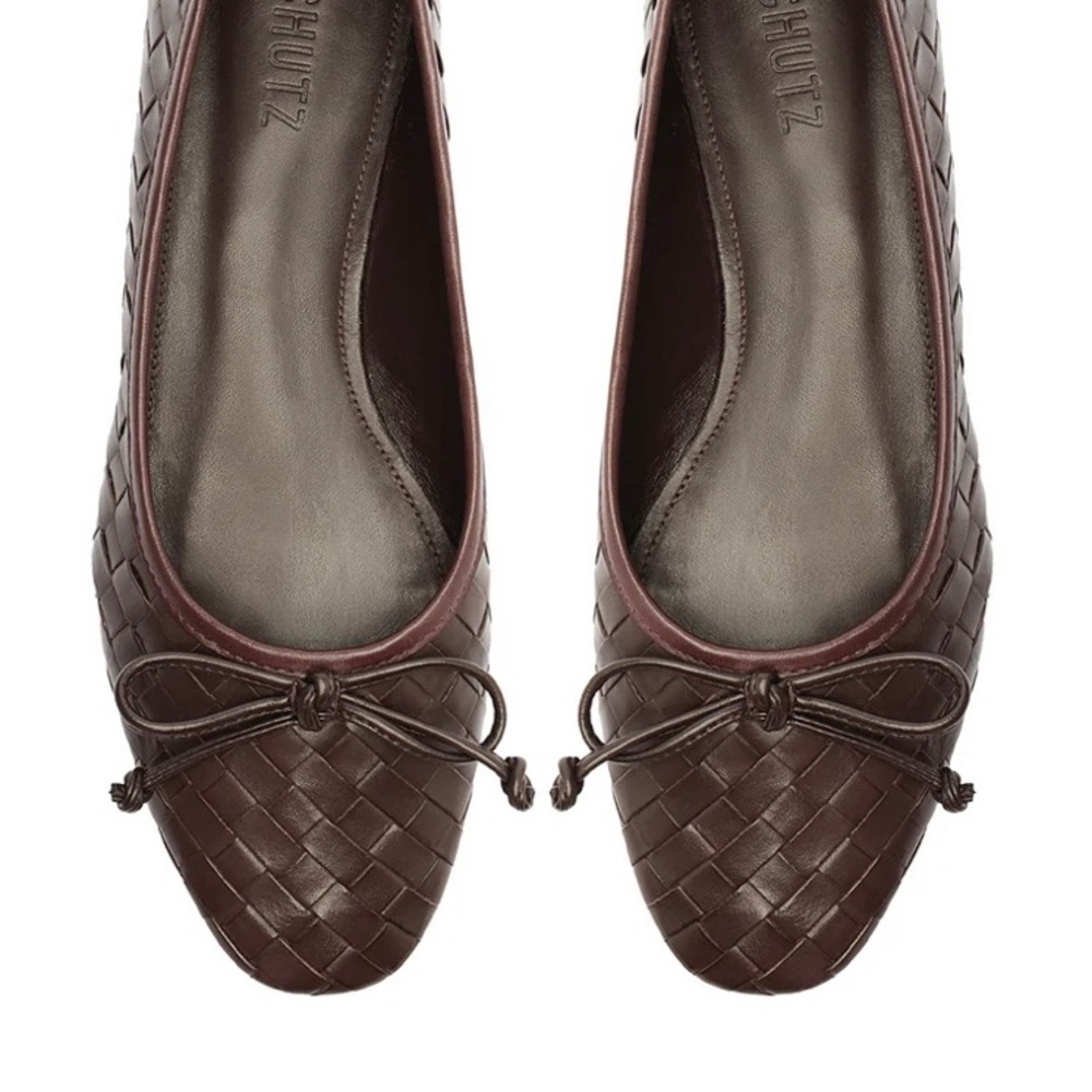 SCHUTZ Dark Brown Woven Flats